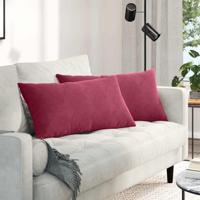 Sofa Kussens 2 pcs Wijnrood 80 x 40 cm Katoen Stof - thumbnail