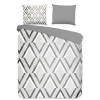 Good Morning Dekbedovertrek "grafische print" - Grijs - (200x200/220 cm) - Katoen - thumbnail