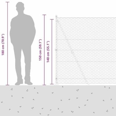 VidaXL Afrasteringspaal zilver 10 x 1,4 m (36 mm gaas) staal