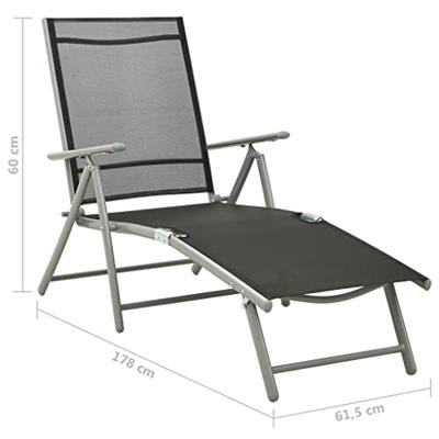 3-delige Loungeset textileen en aluminium zilverkleurig - thumbnail