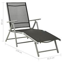 3-delige Loungeset textileen en aluminium zilverkleurig - thumbnail