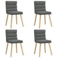 Eetkamerstoelen 4 st stof donkergrijs - thumbnail