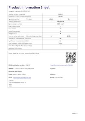 Pirelli Pzero 235/35 R19 91Y PI2353519YZEAO1XL