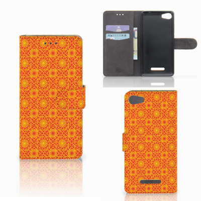 Wiko Lenny 2 Telefoon Hoesje Batik Oranje Wiko Lenny 2 Telefoon Hoesje Batik Oranje
