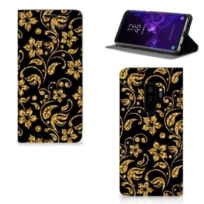 Samsung Galaxy S9 Plus Smart Cover Gouden Bloemen Samsung Galaxy S9 Plus Smart Cover Gouden Bloemen