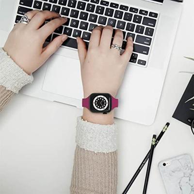 TPU Slim Fit bandje - Wijnrood - Geschikt voor Apple Watch 44mm / 45mm / 46mm / 49mm