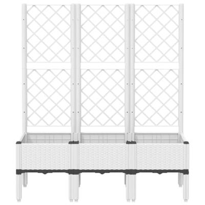VidaXL Plantenbak met latwerk 120x40x142 cm polypropeen wit