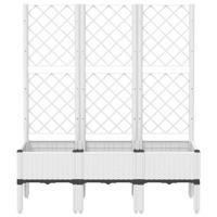Plantenbak met latwerk 120x40x142 cm polypropeen wit - thumbnail