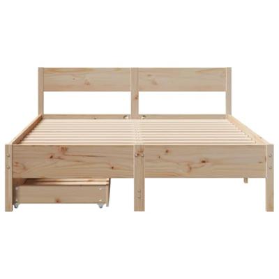 Bedframe zonder matras massief grenenhout 150x200 cm