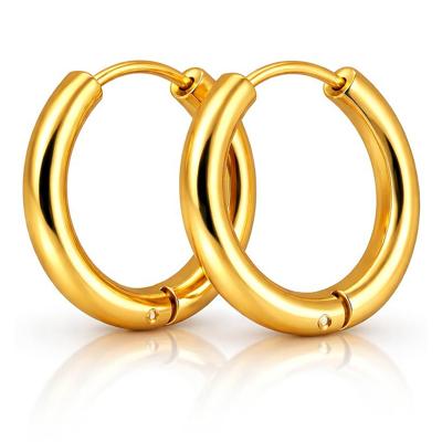 Smalle edelstaal oorringen Goudkleurig-20mm