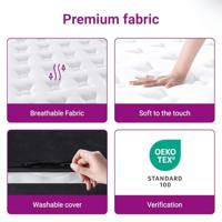 Pocketveringmatras middelhard 90x200 cm superkingsize - thumbnail