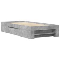 Bedframe bewerkt hout betongrijs 90x190 cm - thumbnail