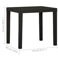 Tuintafel 79x65x72 cm kunststof antracietkleurig - thumbnail