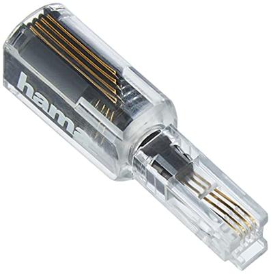 Hama Anti-twist-adapter voor het ontwarren van telefoonkabels (ontwarrend, 360° draaibaar) transparant/zwart