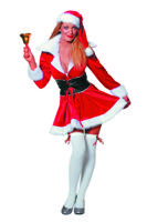 Miss Santa fluweel incl. muts - thumbnail