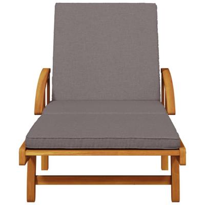 Ligbedden 2 st met tafel massief acaciahout - thumbnail