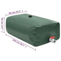 VidaXL Watertank met kraan opvouwbaar 670 l pvc - thumbnail