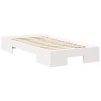 Bedframe met opslag Wit 75 x 190 cm Massief grenenhout - thumbnail