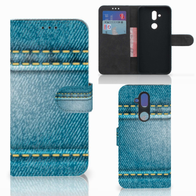 Nokia 8.1 Wallet Case met Pasjes Jeans Nokia 8.1 Wallet Case met Pasjes Jeans
