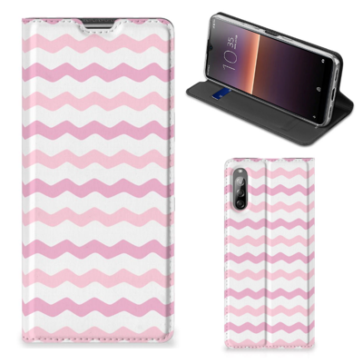 Sony Xperia L4 | Hoesje met Magneet | Waves Roze Sony Xperia L4 | Hoesje met Magneet | Waves Roze