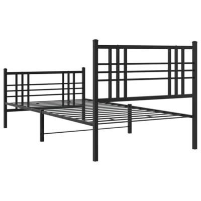 Bedframe met hoofd- en voeteneinde metaal zwart 100x190 cm - thumbnail