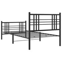 Bedframe met hoofd- en voeteneinde metaal zwart 100x190 cm - thumbnail