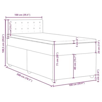 Boxspring met matras stof blauw 100x200 cm