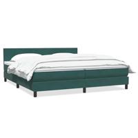 Boxspring met matras fluweel donkergroen 140x200 cm - thumbnail
