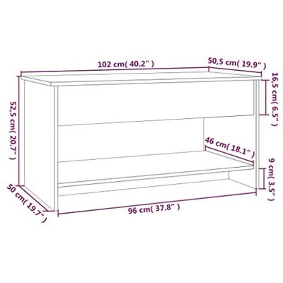 Salontafel 102x50x52,5 cm bewerkt hout gerookt eikenkleurig
