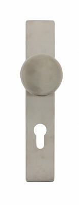 Intersteel Knop op rechthoekig schild profielcilindergat 72mm - RVS Intersteel Knop op rechthoekig schild profielcilindergat 72mm - RVS