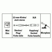 Hama Audio-adapter (voor het aansluiten van een monomimicrofoon, microfoonkabel met XLR-koppeling op 3,5 mm jack-stekker, stereo, flexibel, microfoonadapter) zilver - thumbnail
