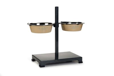 Standaard A la Carte met 2 creme 25 cm hondenvoerbakkenbakken Standaard A la Carte met 2 creme 25 cm hondenvoerbakkenbakken