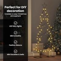 Metalen kerstboom met standaard Zwart 125 cm Staal - thumbnail