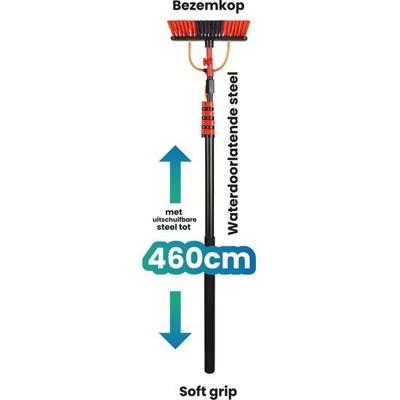 Shine Telescopische wasborstel - Uitschuifbare wasbezem - 4,6 meter met zeepdispenser