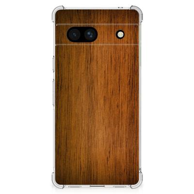 Google Pixel 7A Stevig Telefoonhoesje Donker Hout Google Pixel 7A Stevig Telefoonhoesje Donker Hout