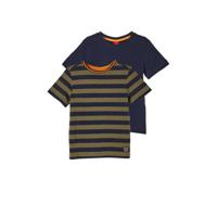 s.Oliver T-shirt - set van 2 groen/blauw - thumbnail