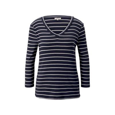 Tom Tailor gestreepte top donkerblauw/wit Tom Tailor gestreepte top donkerblauw/wit
