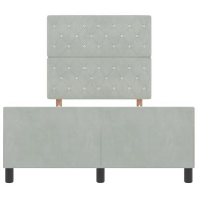 Bedframe met hoofdeinde Lichtgrijs 120 x 190 cm Fluweel
