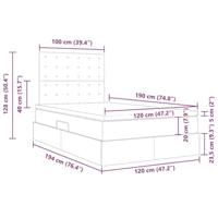 Opbergbed met LED met matras Lichtgrijs 120 x 190 cm Polyester - thumbnail