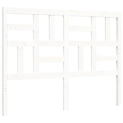 Bedframe met hoofdbord massief hout wit