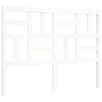 Bedframe met hoofdbord massief hout wit - thumbnail