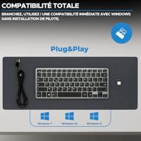 TKL-toetsenbord - BLUESTORK - Bluetooth + 2,4 Ghz pc - grijs en zwart - thumbnail
