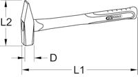 KS Tools 142.1210 1421210 Voorhamer 6000 g 880 mm 1 stuk(s) - thumbnail