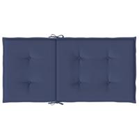VidaXL Stoelkussens 6 st lage rug stof marineblauw - thumbnail