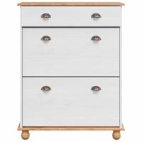 Schoenenkast ASKIM Wit 85 x 35 x 108 cm Massief grenenhout - thumbnail