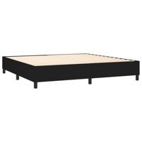 Boxspring met matras stof zwart 200x200 cm - thumbnail