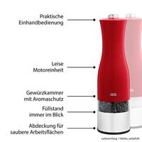 Elektrische peper-/zoutmolen - ADE - KEUKENSPULLEN - Roestvrij staal/kunststof - H 22,5 cm - Inclusief 6 AAA-batterijen - Rood - thumbnail