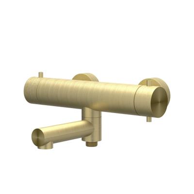 IVY Concord Badthermostaatkraan opbouw - draaibare baduitloop - omstel - RVS316 - geborsteld mat goud PVD 6301012