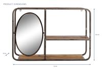 Planken DKD Home Decor Zwart Donkerbruin Hout Metaal Spiegel 73 x 19 x 50 cm - thumbnail