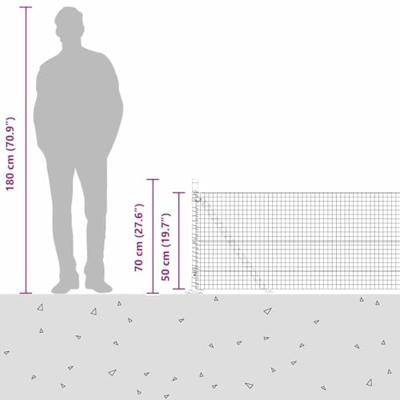VidaXL Afrasteringspaal grijs 10 x 0,5 m (25 x 25 mm gaas) staal